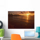Hawaii, Oahu, Ko'olina Resort, Sunset Over Ocean, Palm Trees Wall Mural