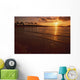 Hawaii, Oahu, Ko'olina Resort, Sunset Over Ocean, Palm Trees Wall Mural