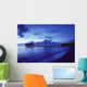 Hawaii, Kauai, Hanalei Bay, Pier At Twilight, Deep Blue Sky And Ocean Wall Mural