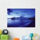 Hawaii, Kauai, Hanalei Bay, Pier At Twilight, Deep Blue Sky And Ocean Wall Mural