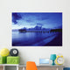 Hawaii, Kauai, Hanalei Bay, Pier At Twilight, Deep Blue Sky And Ocean Wall Mural