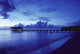 Hawaii, Kauai, Hanalei Bay, Pier At Twilight, Deep Blue Sky And Ocean Wall Mural