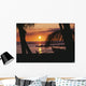 Outrigger Canoe Resting On A Tropical Beach Wall Mural