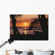 Outrigger Canoe Resting On A Tropical Beach Wall Mural