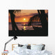 Outrigger Canoe Resting On A Tropical Beach Wall Mural