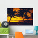 Outrigger Canoe Resting On A Tropical Beach Wall Mural