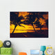 Outrigger Canoe Resting On A Tropical Beach Wall Mural