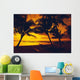 Outrigger Canoe Resting On A Tropical Beach Wall Mural