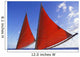 Hawaii, Oahu, Waikiki, Bright Red Sails Of Aikane Catamaran Wall Mural