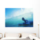Hawaii, Oahu, Waikiki, Boogieboarder Riding Inside Wave Wall Mural