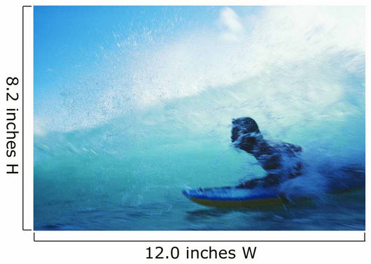 Hawaii, Oahu, Waikiki, Boogieboarder Riding Inside Wave Wall Mural
