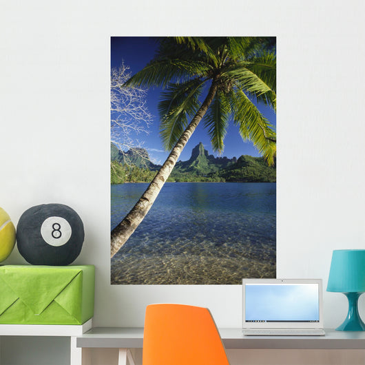 Scenic View Of Clear Bay And Palm Trees Wall Mural