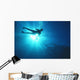 Silhouette Of Scuba Diver Near The Surface Above Mahi Wreck Wall Mural