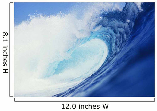 Hawaii, Side View Of Blue, Curling Wave Wall Mural