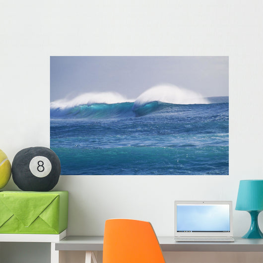 Hawaii, Spectacular Storm Waves Seen From A Distance Wall Mural