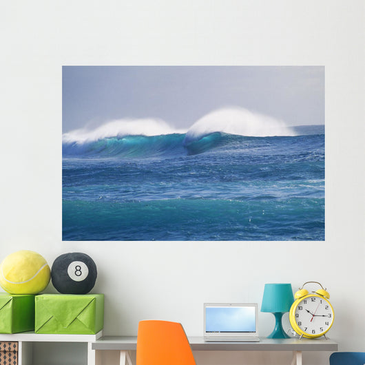 Hawaii, Spectacular Storm Waves Seen From A Distance Wall Mural