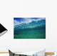 Hawaii, Green Wave At It's Peak With White Wash, Blue Sky Wall Mural