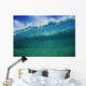 Hawaii, Green Wave At It's Peak With White Wash, Blue Sky Wall Mural