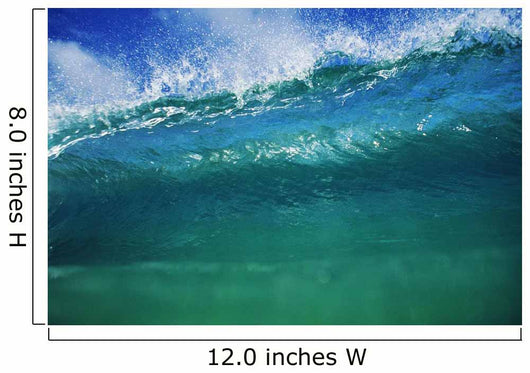 Hawaii, Green Wave At It's Peak With White Wash, Blue Sky Wall Mural