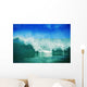 Hawaii, Green Wave Breaking Front View With Blue Skies In Background Wall Mural