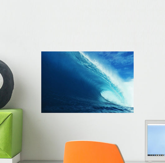 Hawaii, Close-Up View Of Big Blue Tube, Sky And Clouds Wall Mural