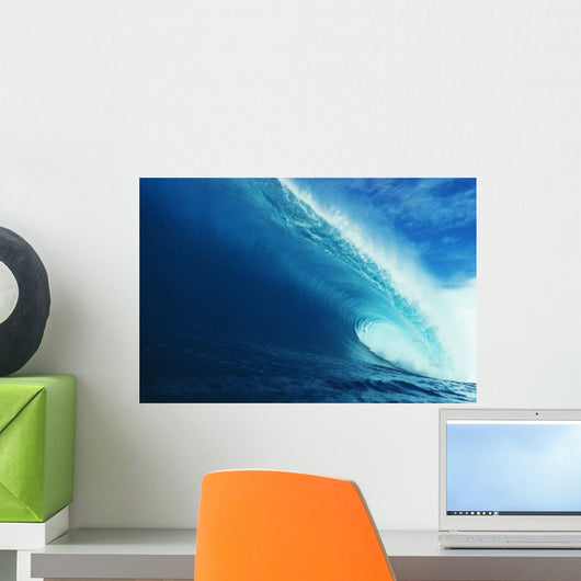 Hawaii, Close-Up View Of Big Blue Tube, Sky And Clouds Wall Mural