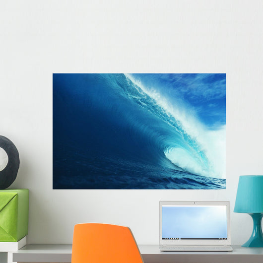 Hawaii, Close-Up View Of Big Blue Tube, Sky And Clouds Wall Mural