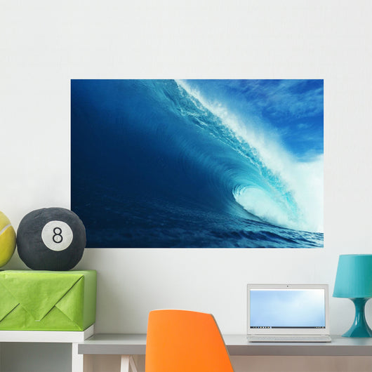 Hawaii, Close-Up View Of Big Blue Tube, Sky And Clouds Wall Mural