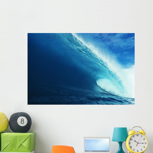 Hawaii, Close-Up View Of Big Blue Tube, Sky And Clouds Wall Mural