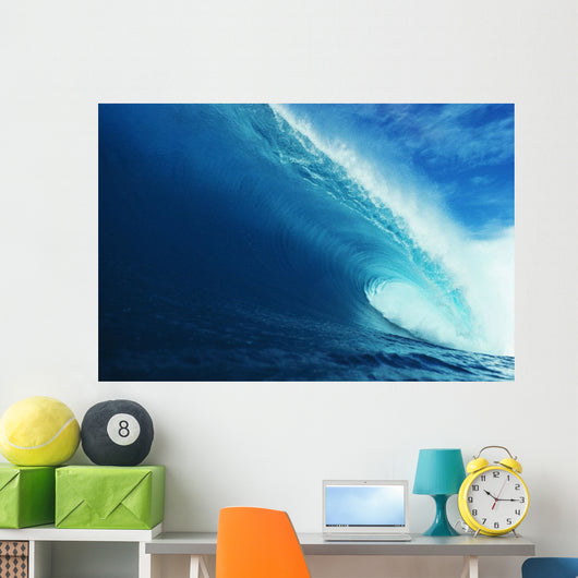 Hawaii, Close-Up View Of Big Blue Tube, Sky And Clouds Wall Mural