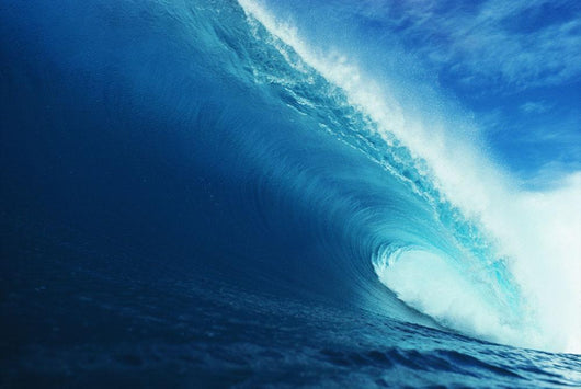 Hawaii, Close-Up View Of Big Blue Tube, Sky And Clouds Wall Mural