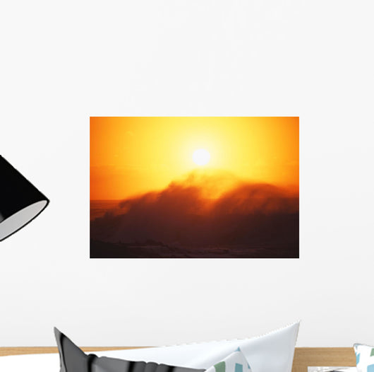 Hawaii, Big Waves At Sundown Wall Mural