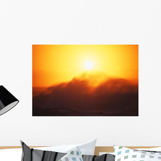 Hawaii, Big Waves At Sundown Wall Mural