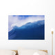 Blue Wave Curling Over Forming Barrel With White Waters Wall Mural