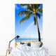 Hawaii, Oahu, Honolulu, Ala Moana Beach Park, Palm Tree And Rainbow Wall Mural