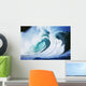 Stormy Ocean Wave Curling Over With Whitewash And A Barrel Forming Wall Mural