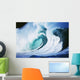 Stormy Ocean Wave Curling Over With Whitewash And A Barrel Forming Wall Mural