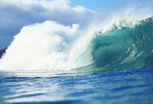 Large Green Wave Crahing, View From Side Wall Mural