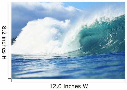 Large Green Wave Crahing, View From Side Wall Mural