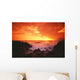 Hawaii, Big Island, Kona, Keahou, Sunset And Surf On Rocks Wall Mural