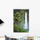 Hawaii, Big Island, Akaka Falls Surounded By Ti-Leafs And Greenery Wall Mural