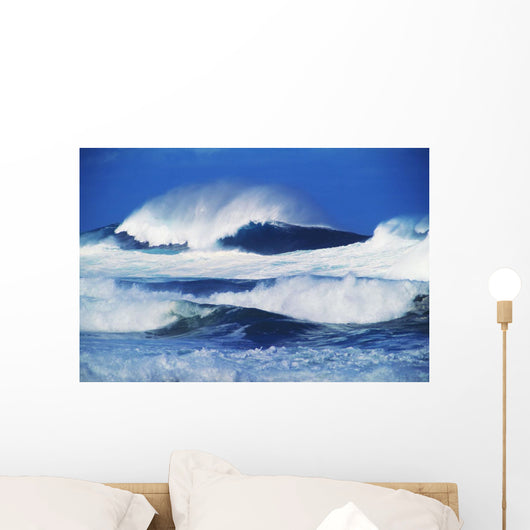 Big Waves, Stormy Water With Whitewash And Spray Wall Mural