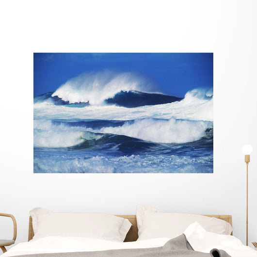 Big Waves, Stormy Water With Whitewash And Spray Wall Mural