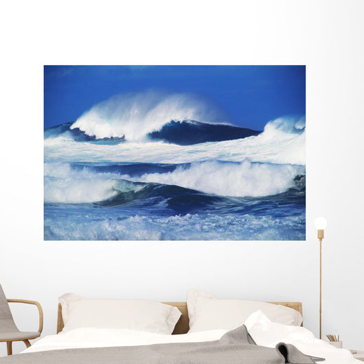 Big Waves, Stormy Water With Whitewash And Spray Wall Mural