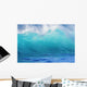 Turbulent Turquoise Wave With Windspray, Blurred Wall Mural