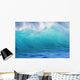 Turbulent Turquoise Wave With Windspray, Blurred Wall Mural