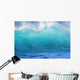 Turbulent Turquoise Wave With Windspray, Blurred Wall Mural