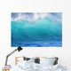 Turbulent Turquoise Wave With Windspray, Blurred Wall Mural