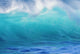 Turbulent Turquoise Wave With Windspray, Blurred Wall Mural