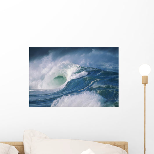 Turbulent Shorebreak Waves With Whitewash Wall Mural